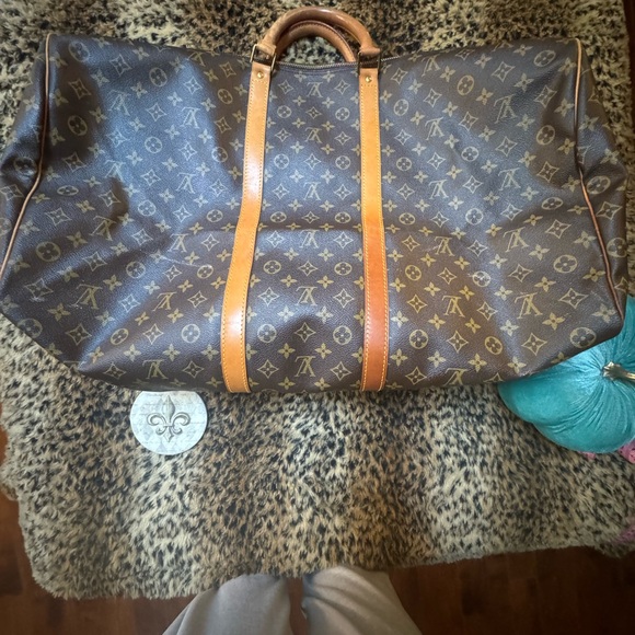AUTHENTIC Louis Vuitton  Monogram Canvas Brown Keepall 60 Bandouliere Bag- EUC - Picture 3 of 14